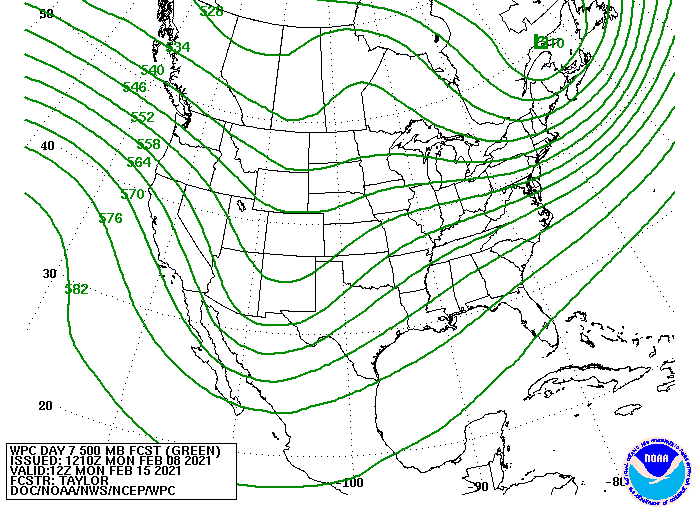 Upper-level forecast map